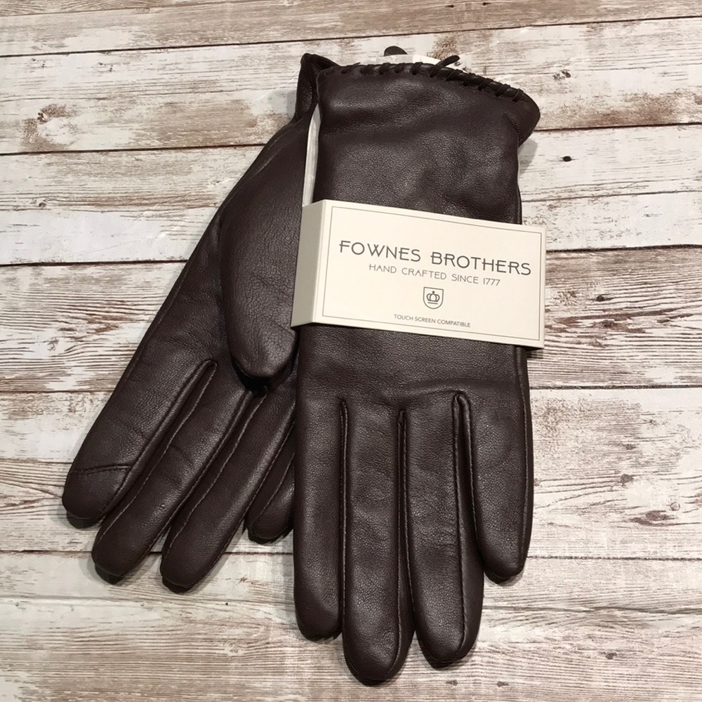 Fownes Brothers Brown Leather Touch Screen Gloves